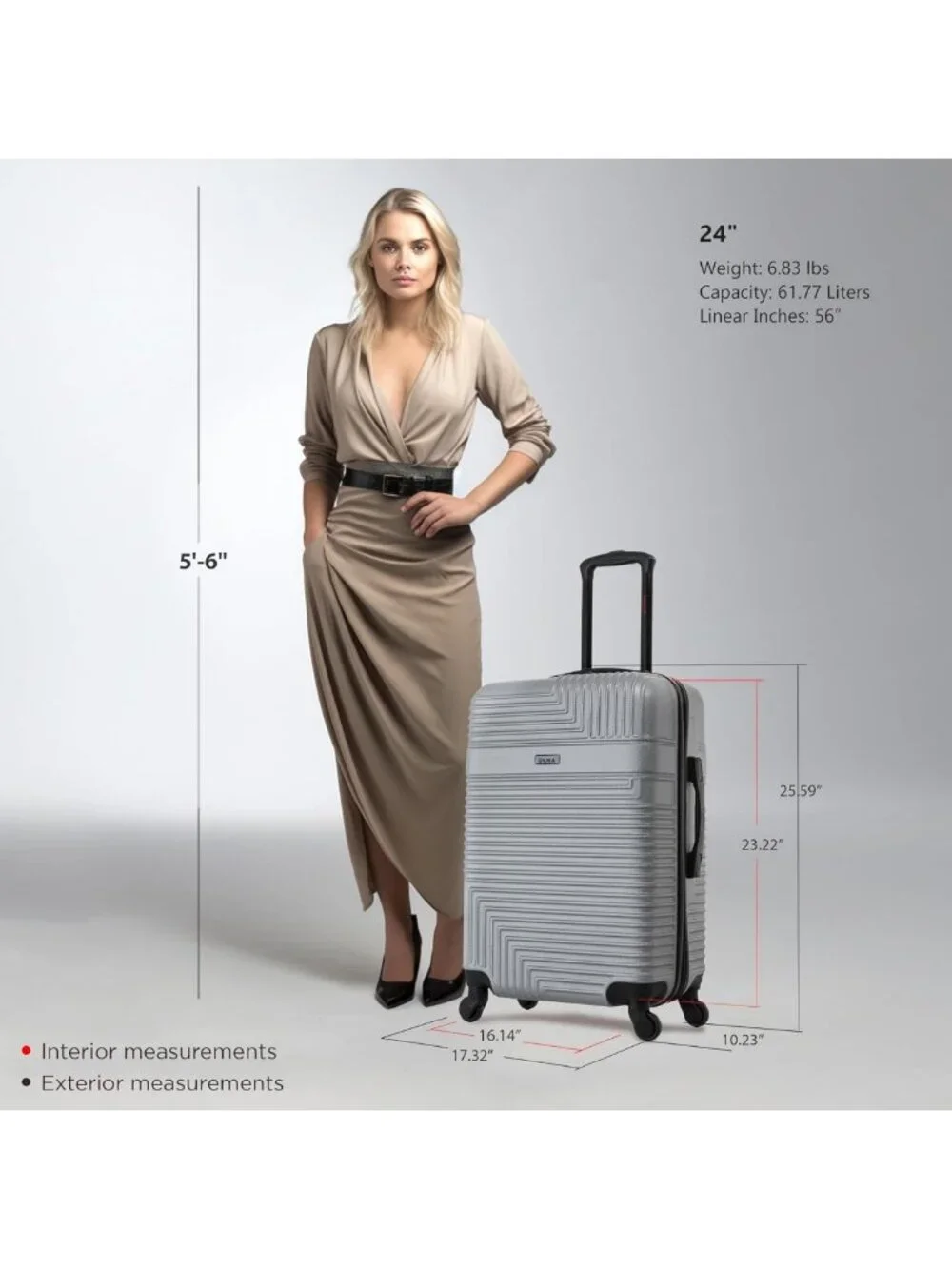 Durable 24-Inch Hardside Spinner Luggage | Lightweight Travel Suitcase with